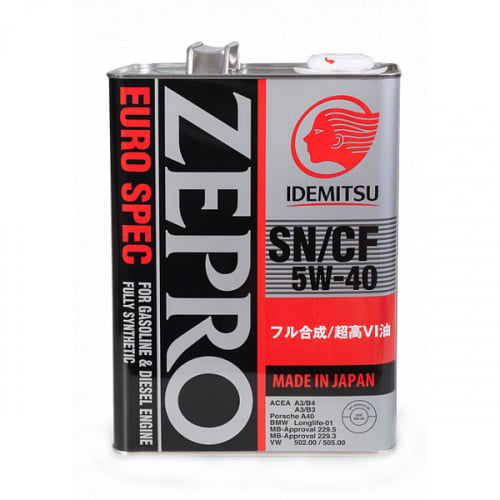 Моторное масло Idemitsu Zepro Euro Spec 5W-40 SN/CF 4L