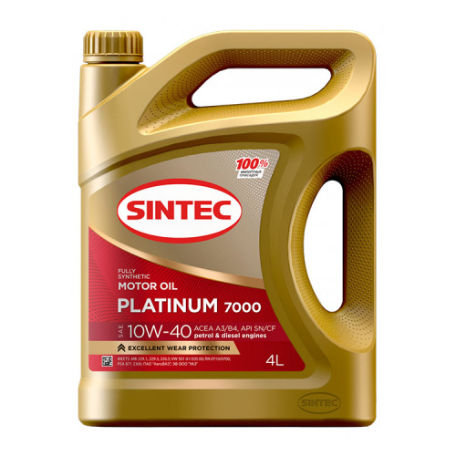 Моторное масло SINTEC PLATINUM 7000 10W40 A3/B4 SN/CF 4L